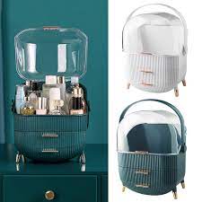 Luxury Portable Cosmetic Organizer Box with Lid & Drawers – Elegant Makeup & Skincare Storage Case for Vanity or Travel
