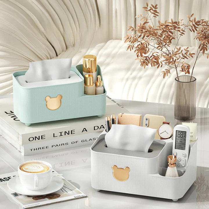 Mickey Tissue Box – Multi-Grid Rectangular Paper Towel Holder for Home & Office
