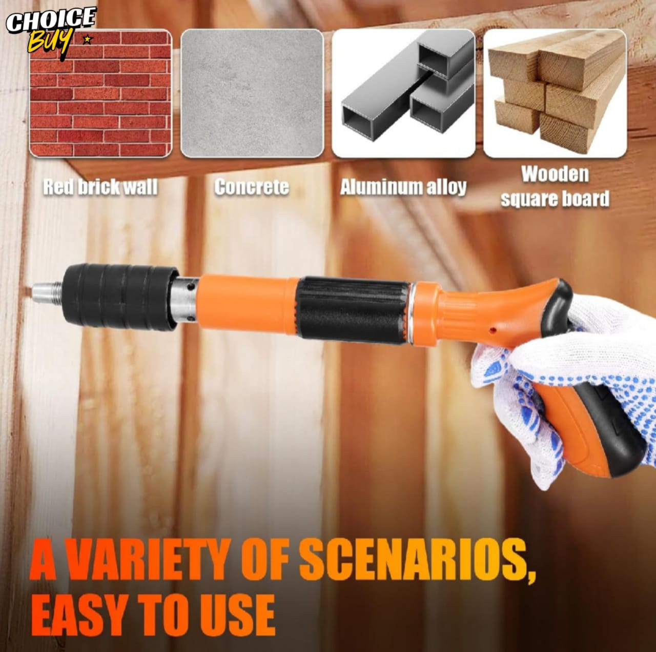 Concrete Nail Gun Kit – Heavy-Duty Power with 10 Bonus Nails
