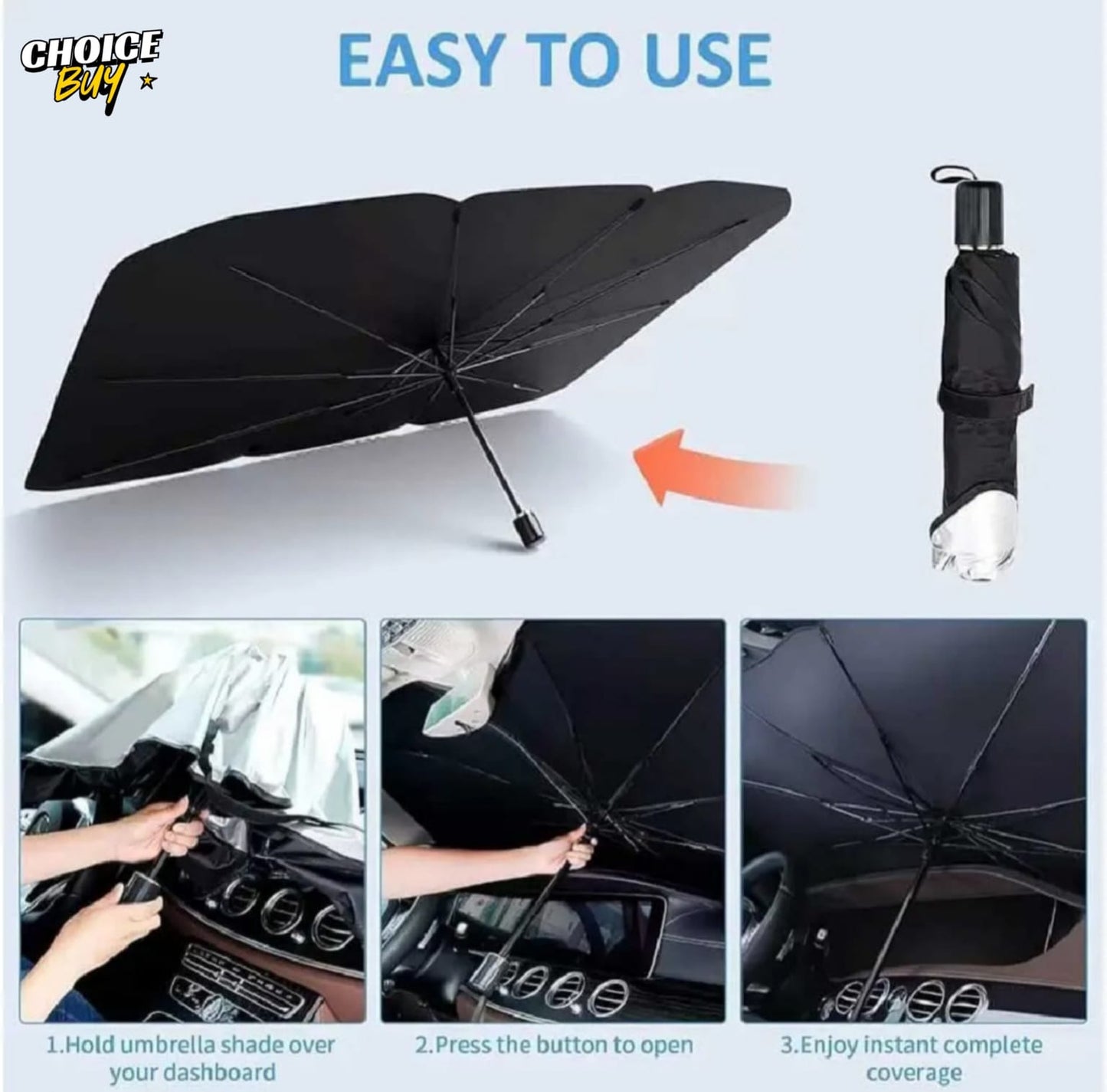 Car Windshield Sunshade Umbrella – Foldable UV Protection Cover