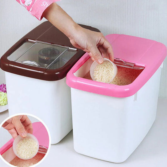 10kg Rice Storage Box – Airtight Grain & Cereal Dispenser Container
