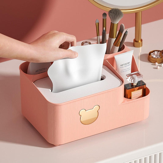Mickey Tissue Box – Multi-Grid Rectangular Paper Towel Holder for Home & Office