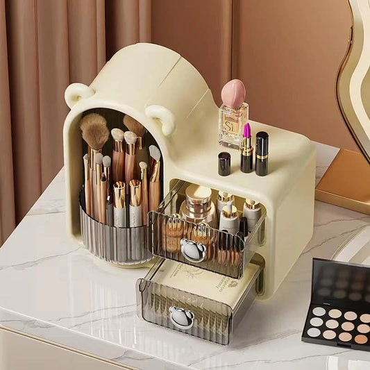 Makeup Organizer with Drawers – Plastic Cosmetic Storage Box for Skincare