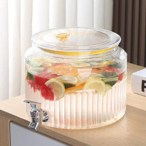 Acrylic Round Juice Container – Clear Beverage Dispenser