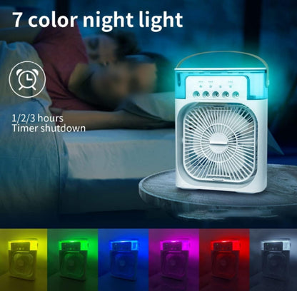 Mini AC Fan with Water Cooling, Humidifier, LED Light &  Speeds