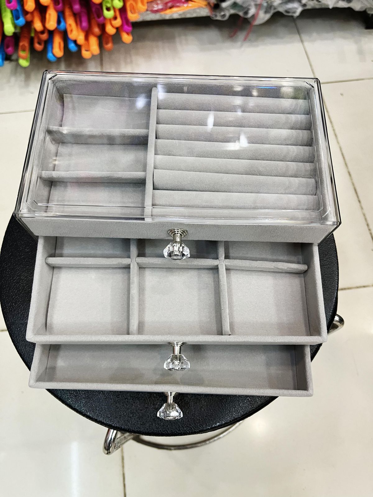 Luxury 3-Drawer Velvet Jewellery Organizer – Stylish & Secure Storage