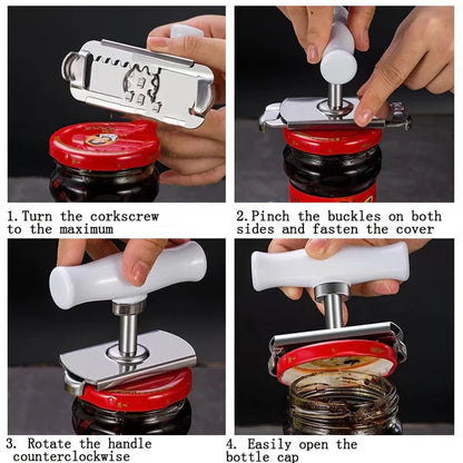 Stainless Steel Jar Opener – Heavy-Duty Lid Remover Tool for Kitchen Use